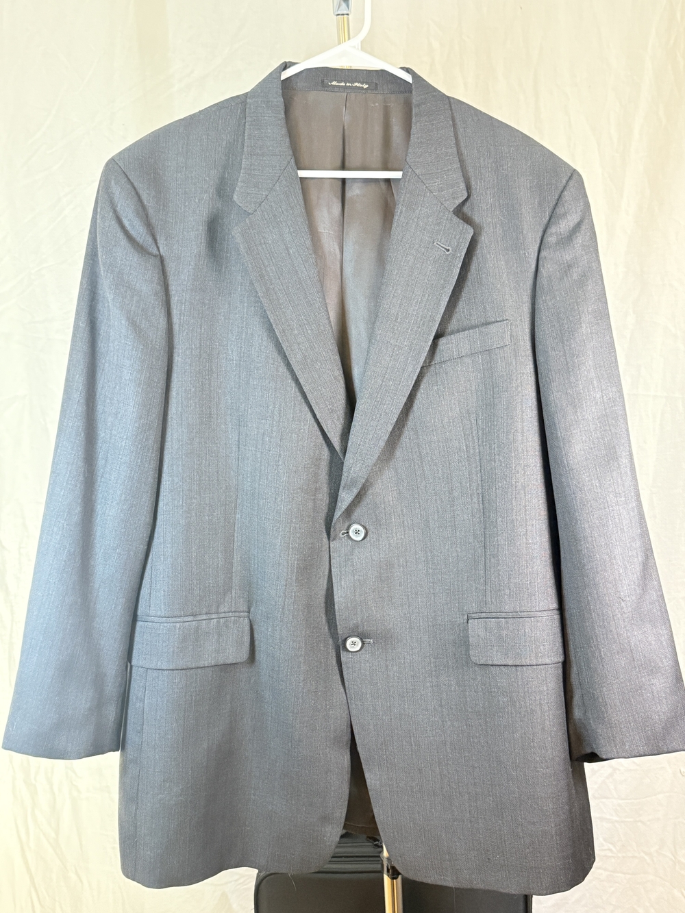 Murano Italian Men's Wool Light Gray Two-Button Sport Coat sz 44R Made in Italy